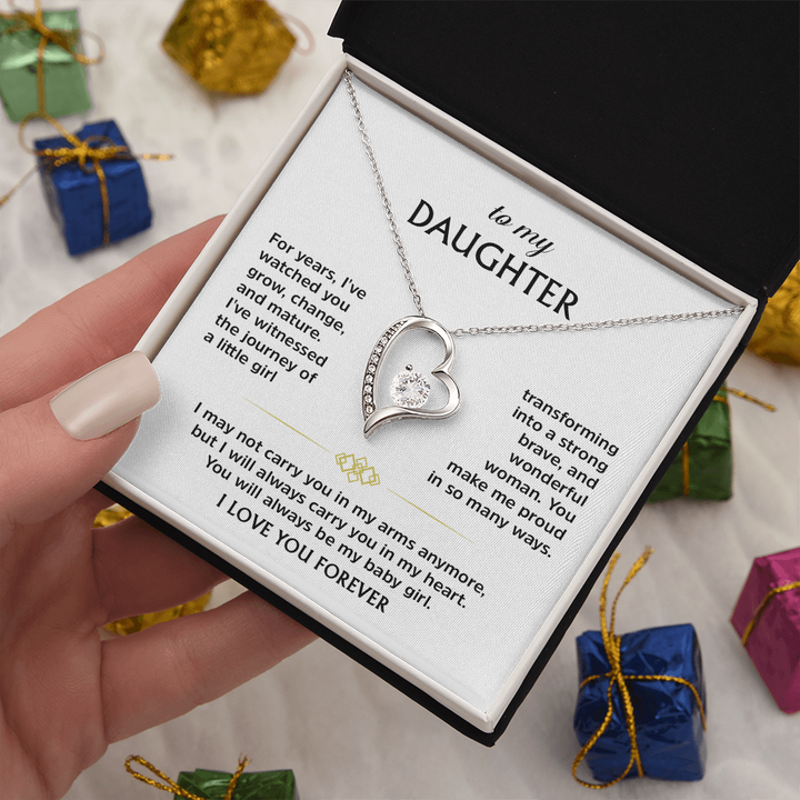 Father Daughter Necklace with Message Card
