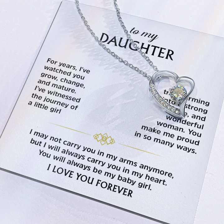 Father Daughter Necklace with Message Card

