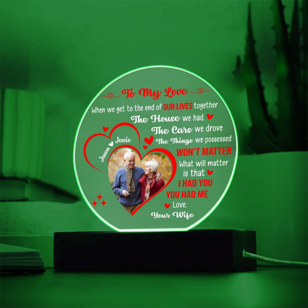 Personalized Couple LED Acrylic Plaque – Custom Names Romantic Love Light Gift, Anniversary or Wedding Keepsake Home Décor