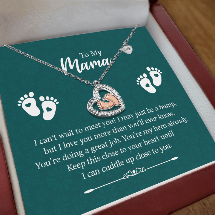 Baby Feet Heart Necklace - To My Mama - Whimsical Shoppe