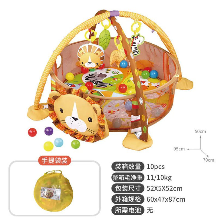 Baby Play Gym with Ocean Balls & Activity Fence – Soft Fabric Mat for Newborn–12 Months (18 Variations) - Whimsical Shoppe