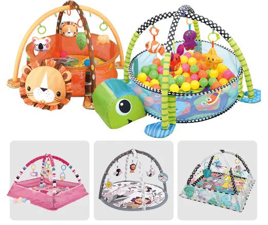 Baby Play Gym with Ocean Balls & Activity Fence – Soft Fabric Mat for Newborn–12 Months (18 Variations) - Whimsical Shoppe