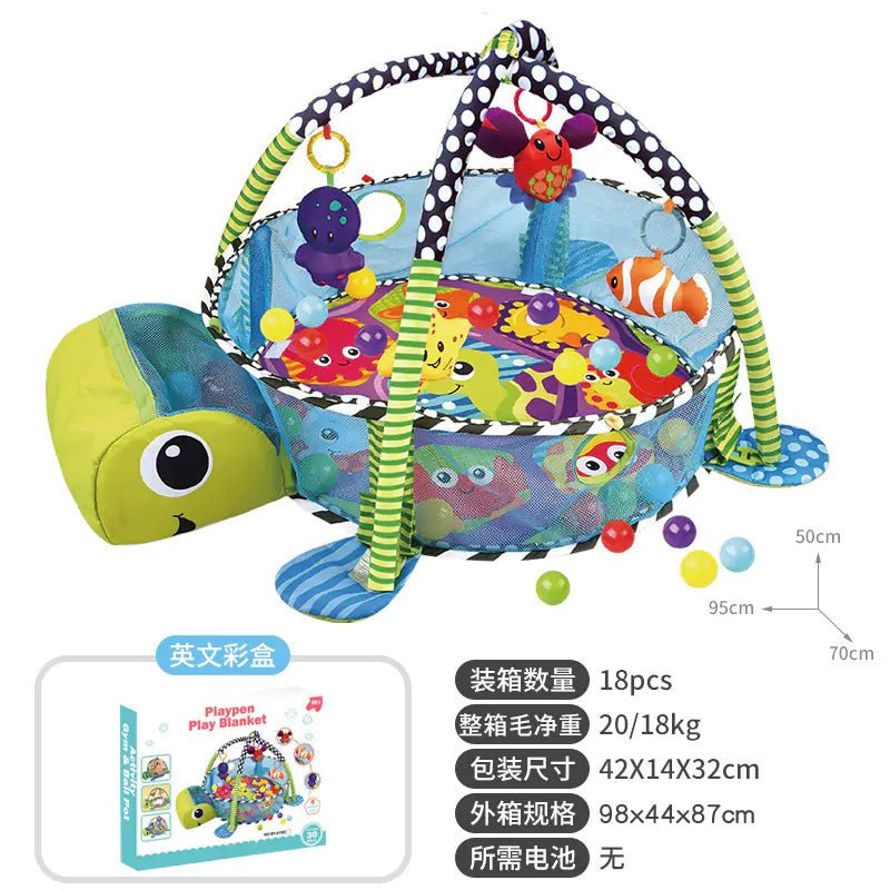 Baby Play Gym with Ocean Balls & Activity Fence – Soft Fabric Mat for Newborn–12 Months (18 Variations) - Whimsical Shoppe