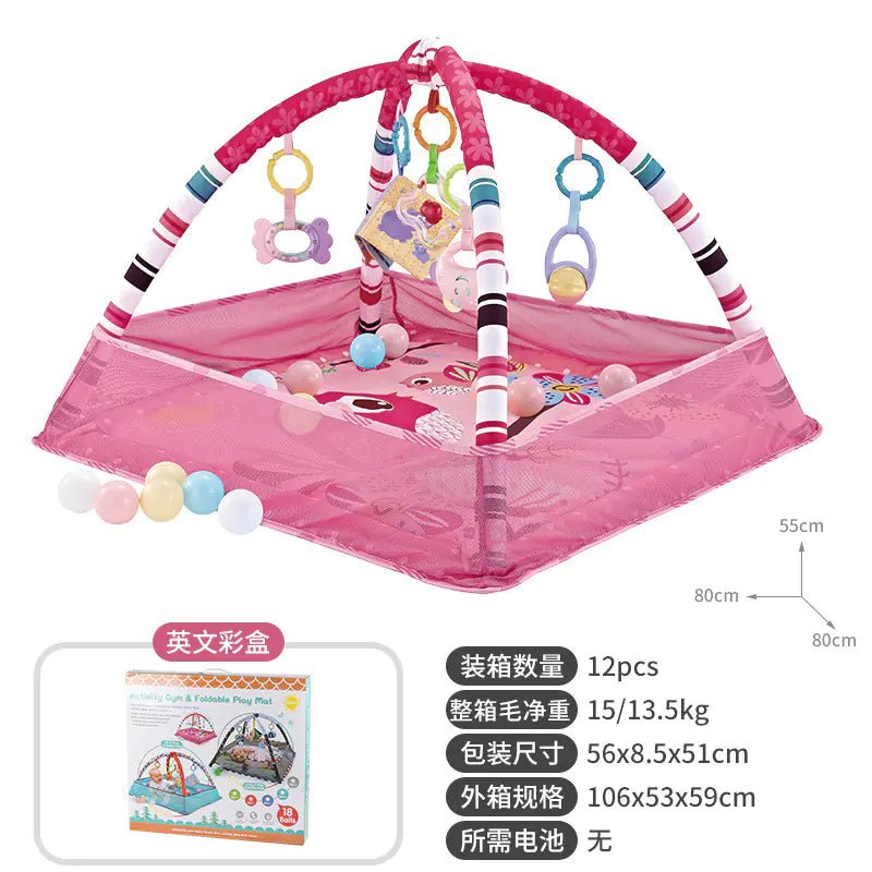 Baby Play Gym with Ocean Balls & Activity Fence – Soft Fabric Mat for Newborn–12 Months (18 Variations) - Whimsical Shoppe