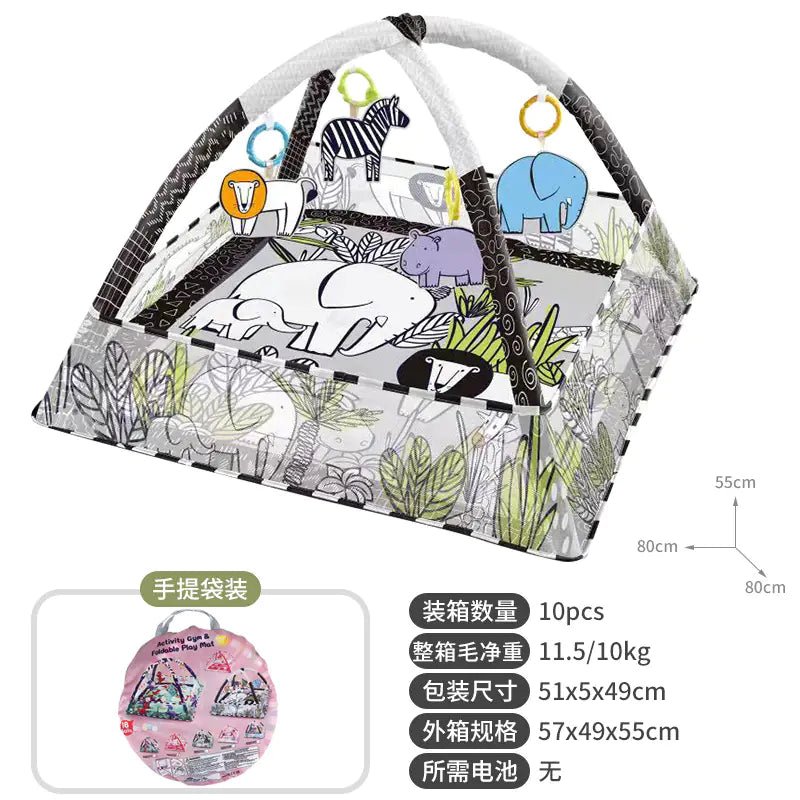 Baby Play Gym with Ocean Balls & Activity Fence – Soft Fabric Mat for Newborn–12 Months (18 Variations) - Whimsical Shoppe