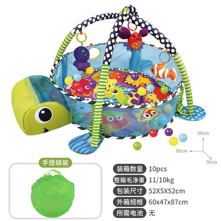 Baby Play Gym with Ocean Balls & Activity Fence – Soft Fabric Mat for Newborn–12 Months (18 Variations) - Whimsical Shoppe