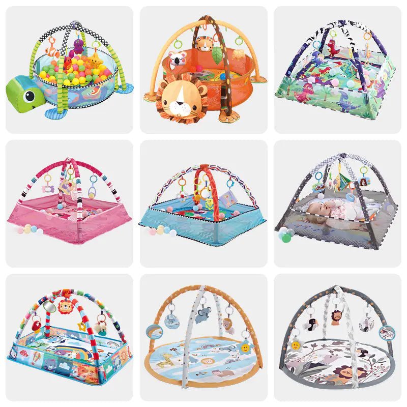 Baby Play Gym with Ocean Balls & Activity Fence – Soft Fabric Mat for Newborn–12 Months (18 Variations) - Whimsical Shoppe