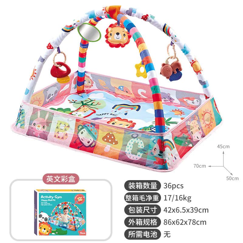 Baby Play Gym with Ocean Balls & Activity Fence – Soft Fabric Mat for Newborn–12 Months (18 Variations) - Whimsical Shoppe