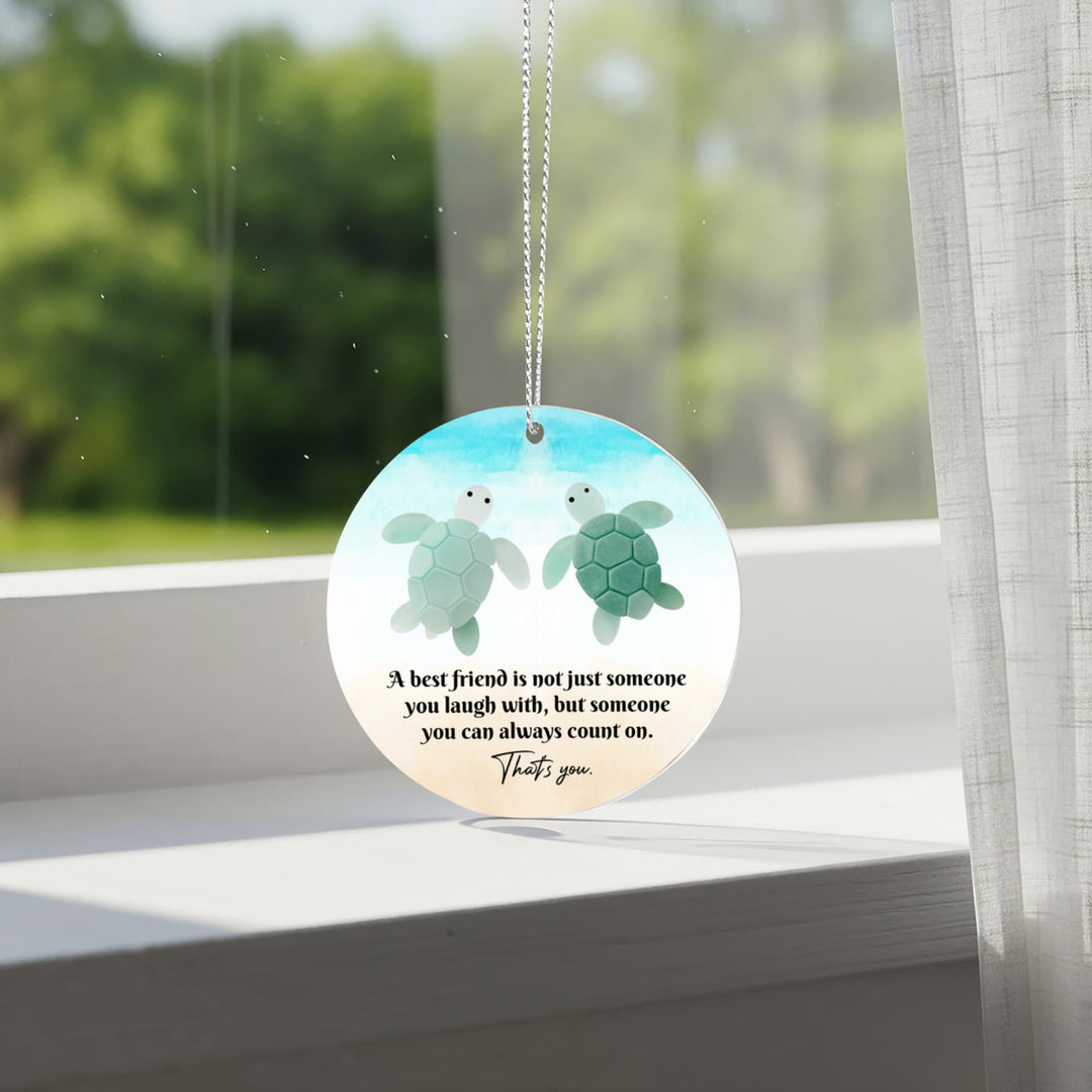 Best Friend Turtle Christmas Ornament – “That’s You” Friendship Gift, Cute Sea Turtle Holiday Keepsake - Whimsical Shoppe