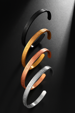 Engraved Stainless Steel Bracelet – Arabic Style Unisex Chain