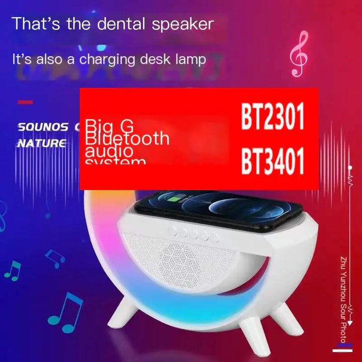 BT - 3401 Bluetooth Speaker with Colorful Atmosphere Light – Wireless 5.0, Clock & Alarm Function (Portable 0.87KG) - Whimsical Shoppe