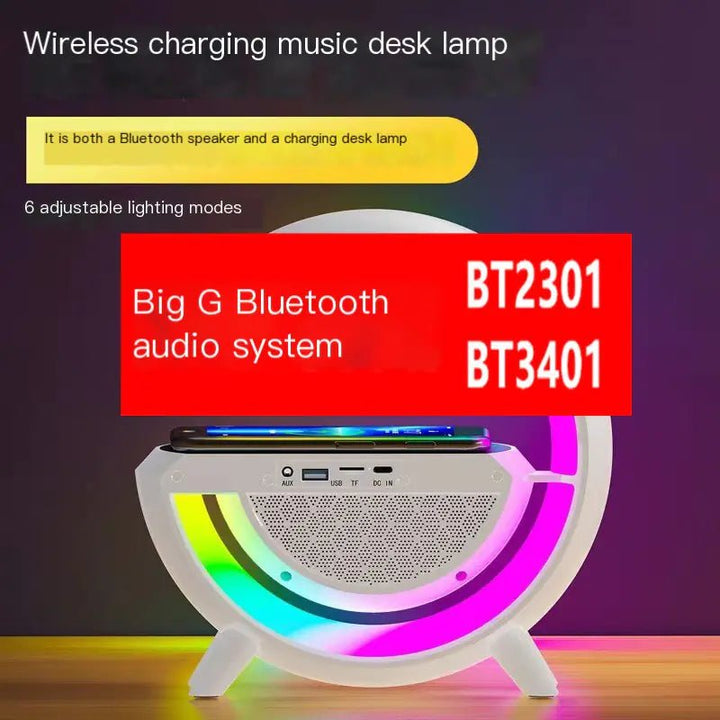 BT - 3401 Bluetooth Speaker with Colorful Atmosphere Light – Wireless 5.0, Clock & Alarm Function (Portable 0.87KG) - Whimsical Shoppe