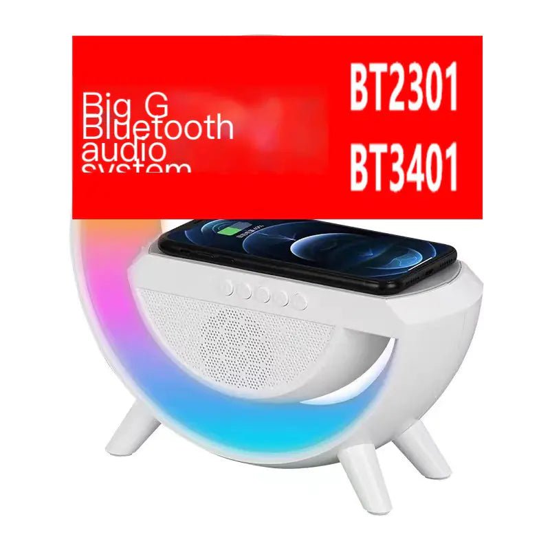 BT - 3401 Bluetooth Speaker with Colorful Atmosphere Light – Wireless 5.0, Clock & Alarm Function (Portable 0.87KG) - Whimsical Shoppe