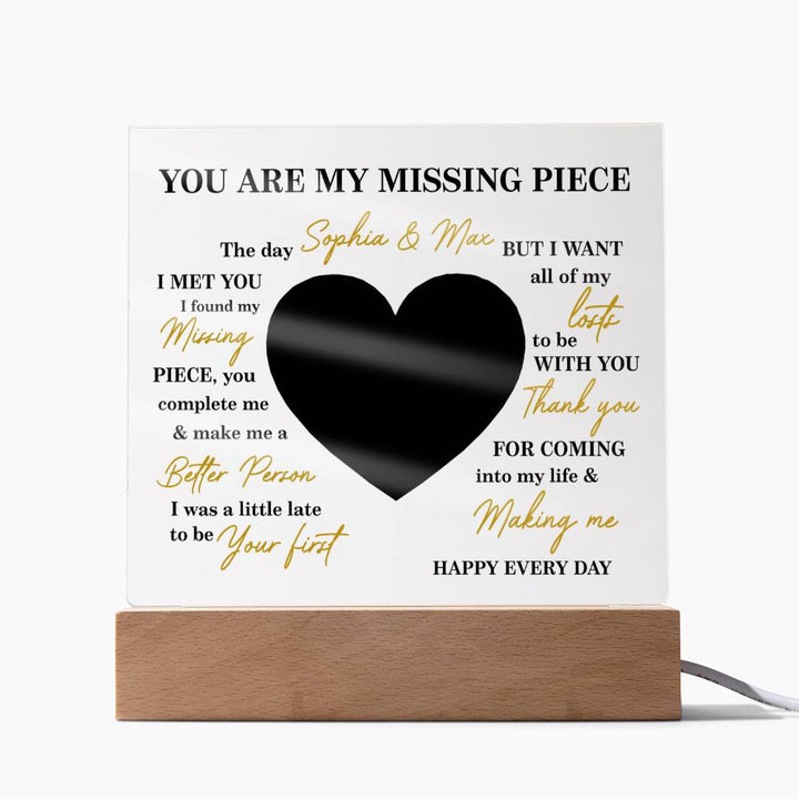 Personalized Valentine Photo LED Acrylic Plaque – Custom Names & Picture Heart Light-Up Gift for Couples