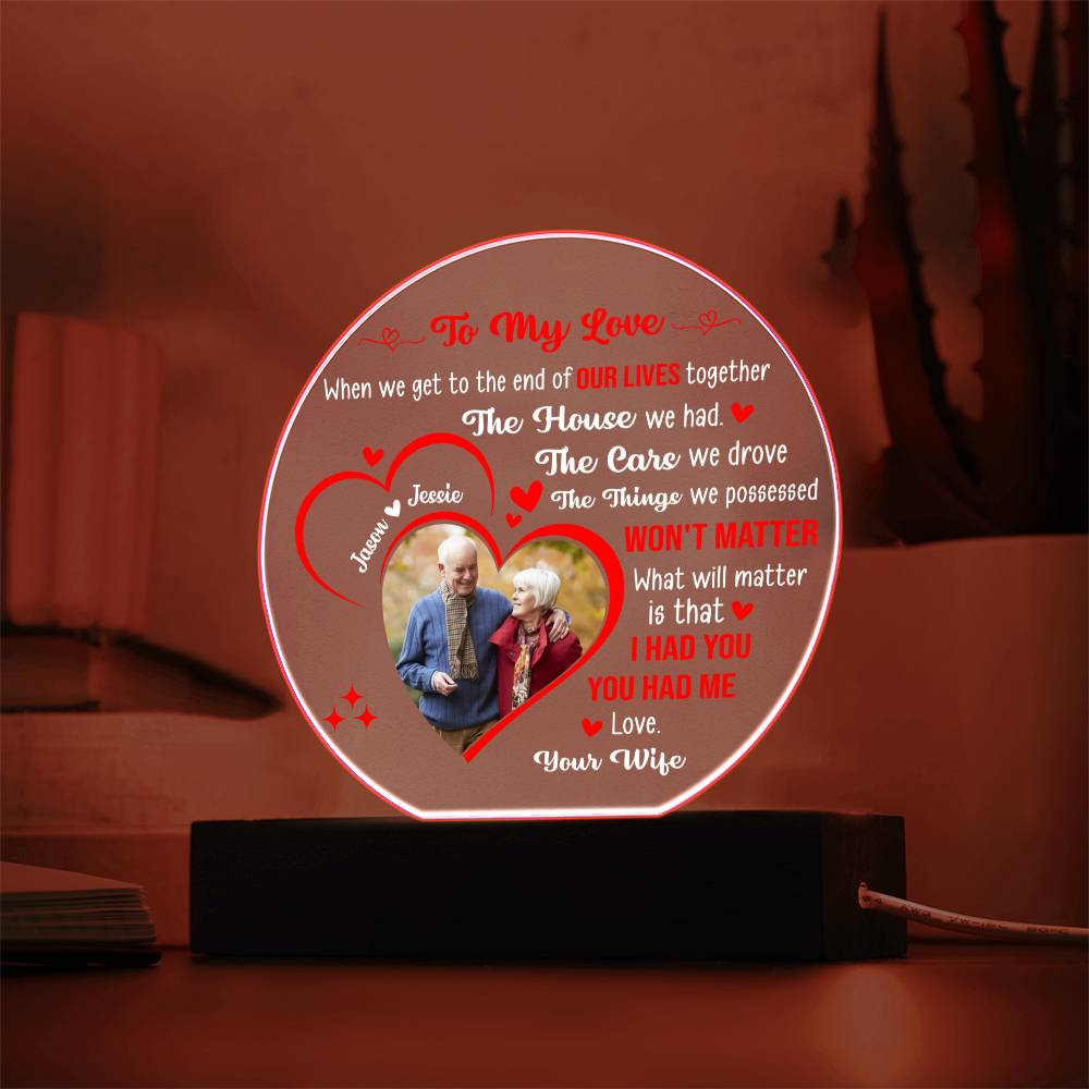 Personalized Couple LED Acrylic Plaque – Custom Names Romantic Love Light Gift, Anniversary or Wedding Keepsake Home Décor