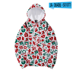 Detachable Hooded Christmas Sweater - Loose Fit 3D Print (XXS-4XL)