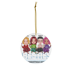 Ceramic Ornament (1-Pack) – Custom Circle/Oval Porcelain, Double-Sided Print, Ribbon Included