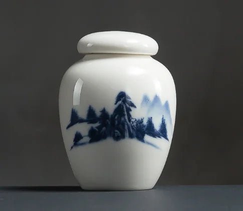 Ceramic Tea Canister & Storage Jar - Nature Design (70x52mm) - Whimsical Shoppe