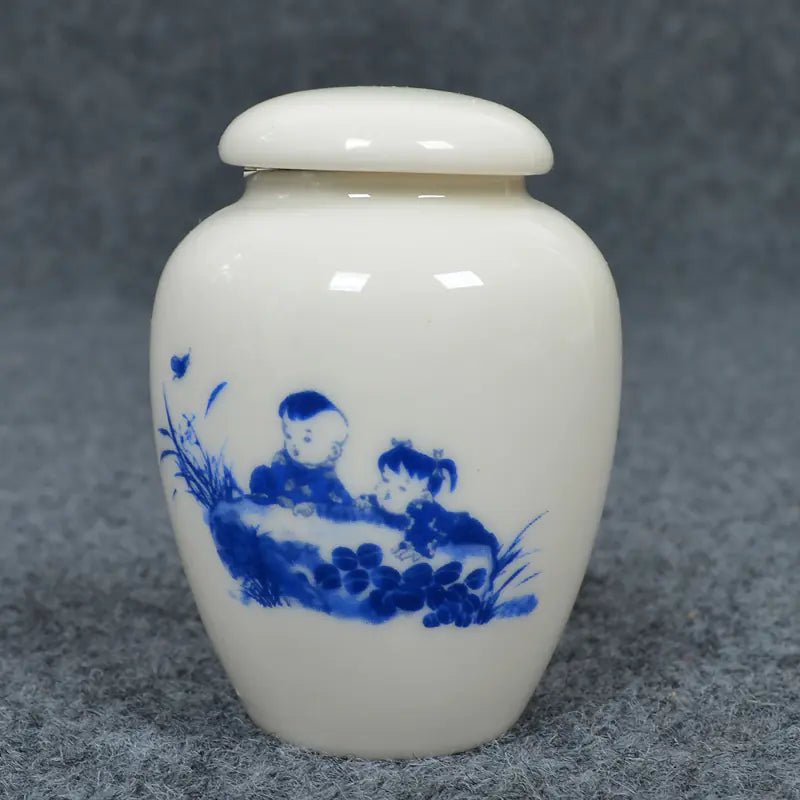 Ceramic Tea Canister & Storage Jar - Nature Design (70x52mm) - Whimsical Shoppe