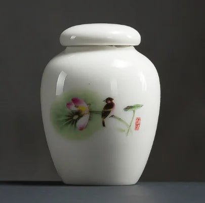 Ceramic Tea Canister & Storage Jar - Nature Design (70x52mm) - Whimsical Shoppe