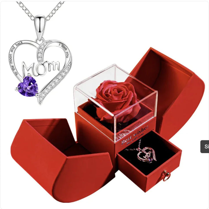 Christmas Jewelry Box Necklace Set with Soap Flowers & Card - Whimsical Shoppe