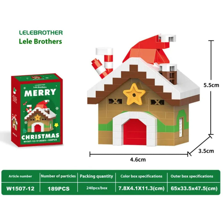 Christmas Snowman Assembly Blocks - Micro Brick Building Set - Whimsical Shoppe