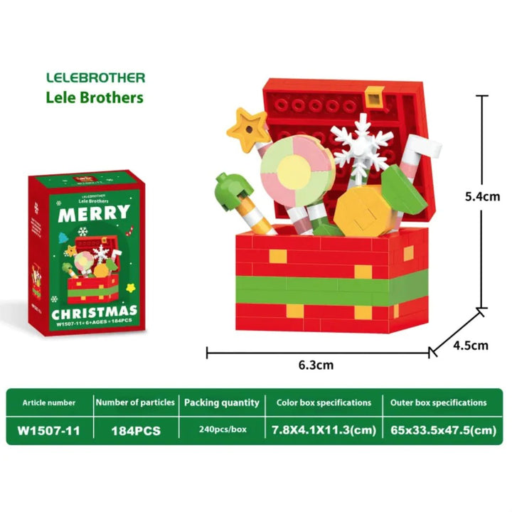 Christmas Snowman Assembly Blocks - Micro Brick Building Set - Whimsical Shoppe