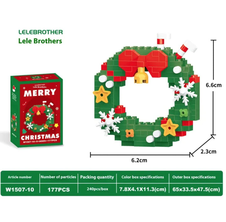 Christmas Snowman Assembly Blocks - Micro Brick Building Set - Whimsical Shoppe