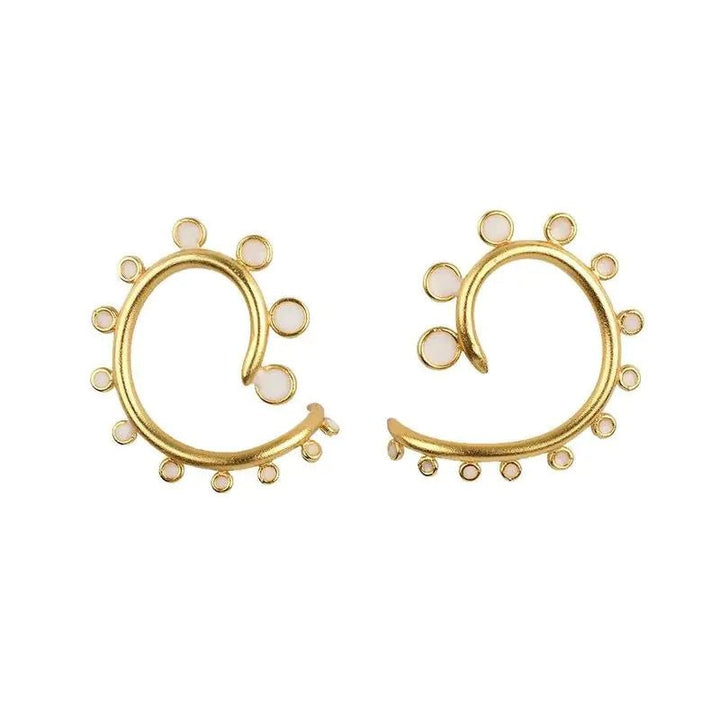 ClaudiaG Snail Drop Earrings – Gold - Tone Spiral Statement Hoops with Looped Edges - Whimsical Shoppe