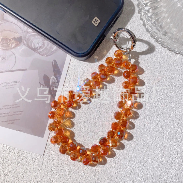 Creative Crystal Phone Chain – Elegant Beaded Strap/Keychain, Steel - Wire Reinforced (≈24–28 cm) - Whimsical Shoppe