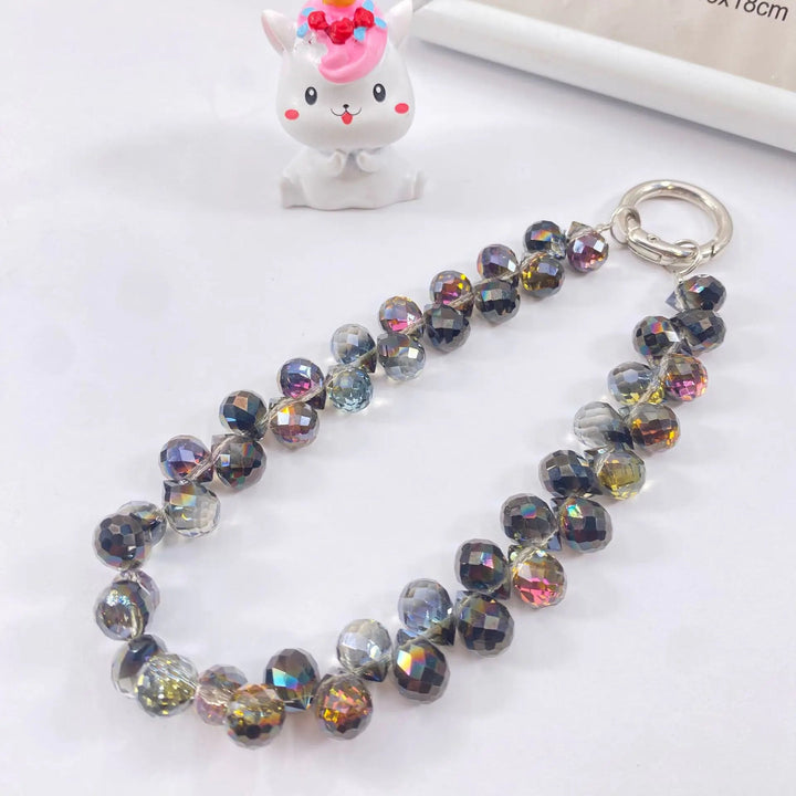 Creative Crystal Phone Chain – Elegant Beaded Strap/Keychain, Steel - Wire Reinforced (≈24–28 cm) - Whimsical Shoppe