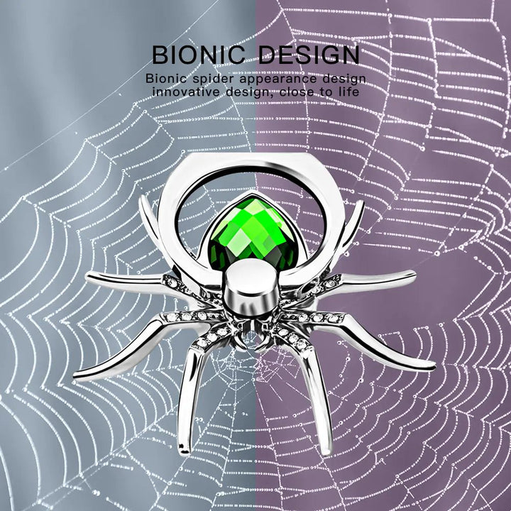 Creative Spider Ring Phone Holder – Metal Rhinestone Stand & Secure Grip (Red/Green/Blue/Purple/Pink) - Whimsical Shoppe