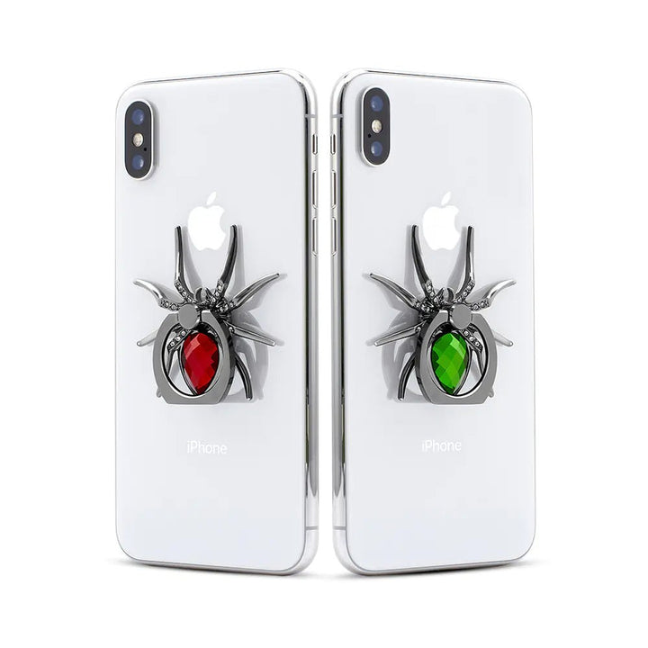 Creative Spider Ring Phone Holder – Metal Rhinestone Stand & Secure Grip (Red/Green/Blue/Purple/Pink) - Whimsical Shoppe