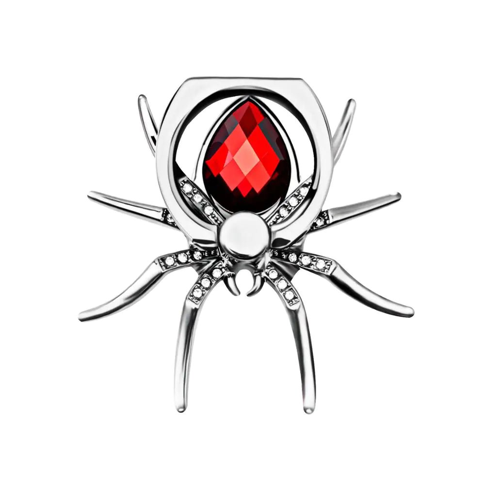 Creative Spider Ring Phone Holder – Metal Rhinestone Stand & Secure Grip (Red/Green/Blue/Purple/Pink) - Whimsical Shoppe