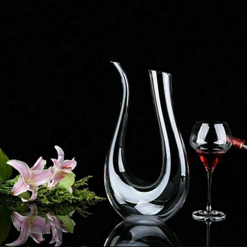 Crystal U - shaped 1500ml (1.5L) Wine Decanter - Whimsical Shoppe