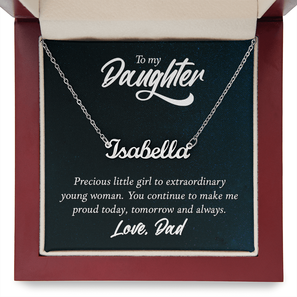 Custom Name Necklace - For Daughter From Dad - Whimsical Shoppe