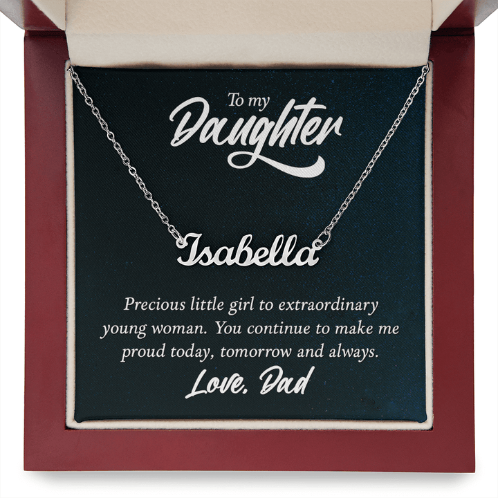 Custom Name Necklace - For Daughter From Dad - Whimsical Shoppe