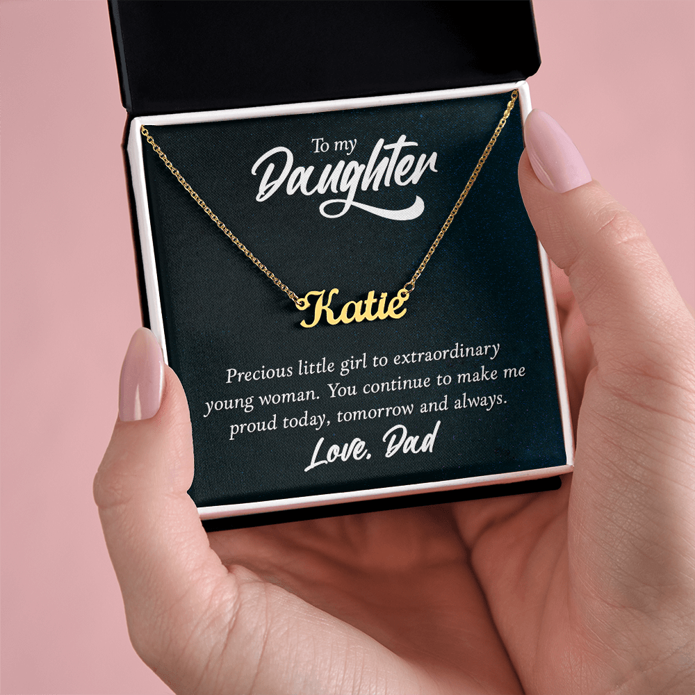 Custom Name Necklace - For Daughter From Dad - Whimsical Shoppe