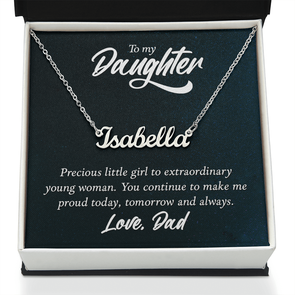 Custom Name Necklace - For Daughter From Dad - Whimsical Shoppe