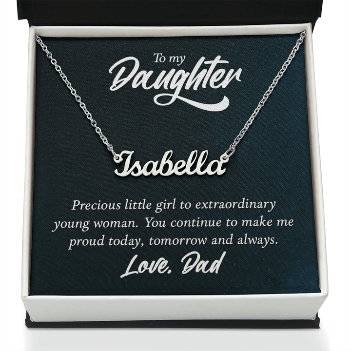 Custom Name Necklace - For Daughter From Dad - Whimsical Shoppe