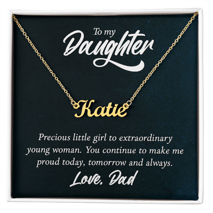 Custom Name Necklace - For Daughter From Dad - Whimsical Shoppe
