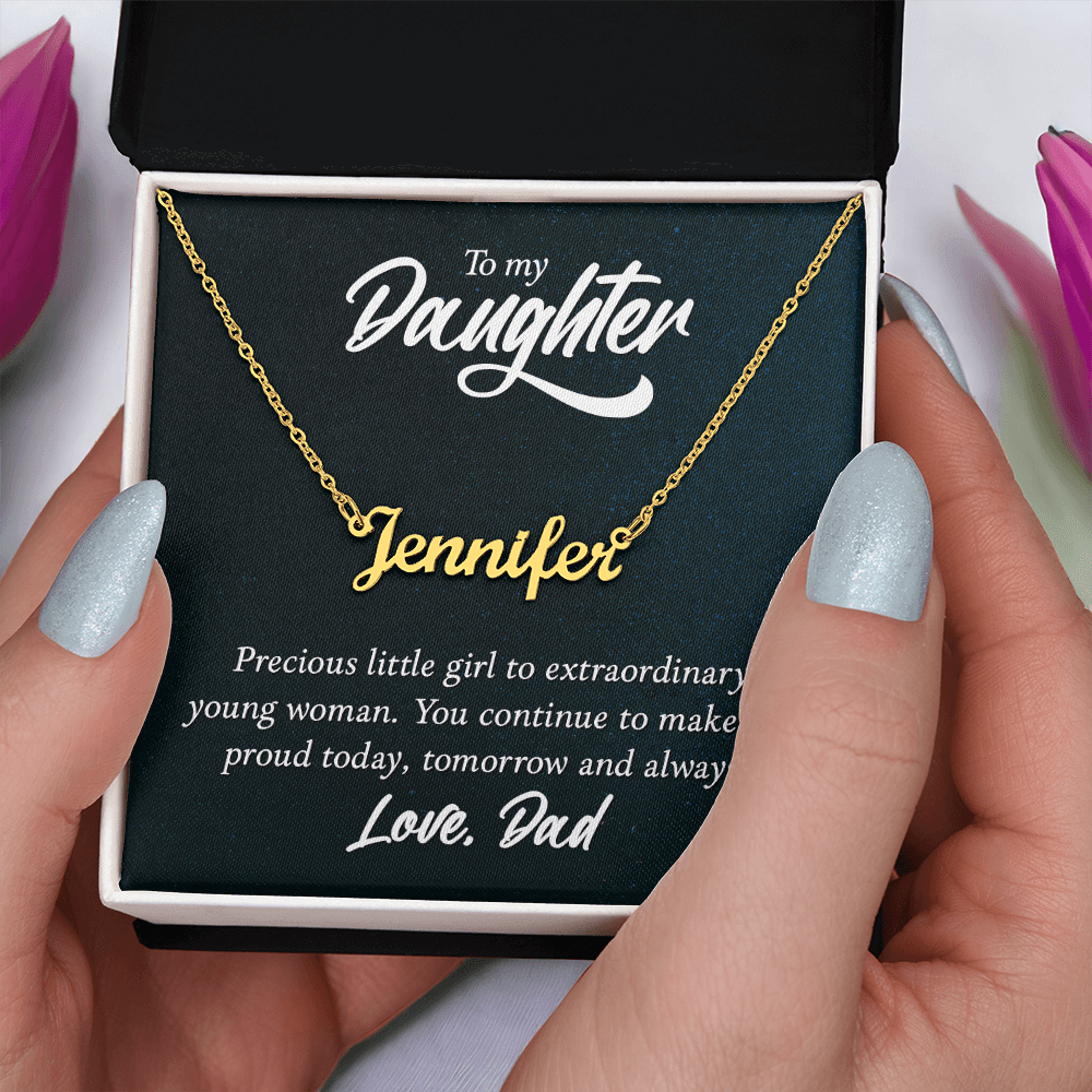Custom Name Necklace - For Daughter From Dad - Whimsical Shoppe