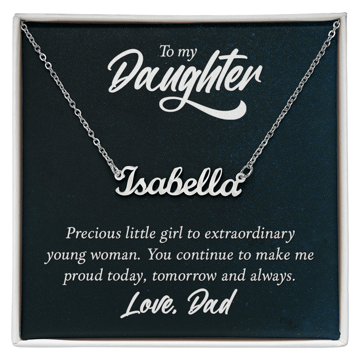 Custom Name Necklace - For Daughter From Dad - Whimsical Shoppe