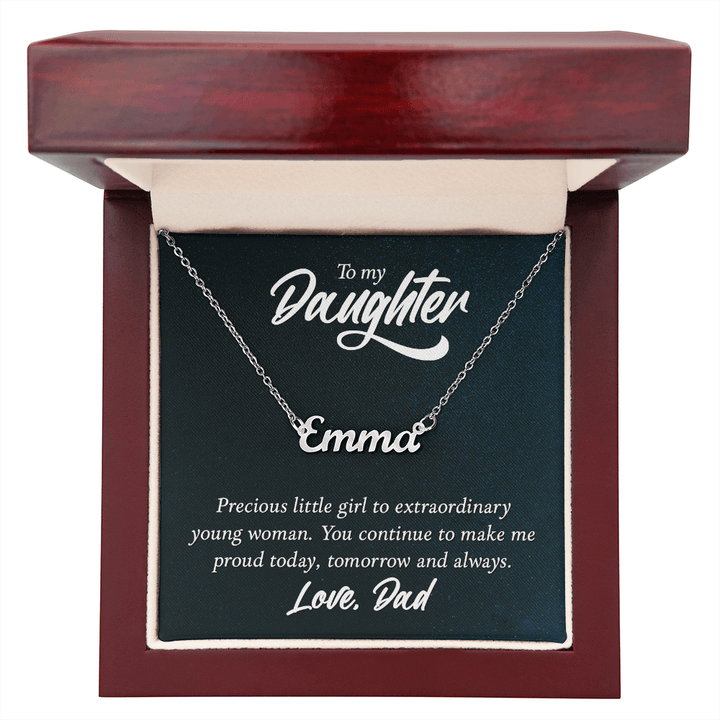 Custom Name Necklace - For Daughter From Dad - Whimsical Shoppe