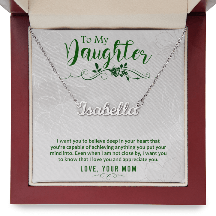 Custom Name Necklace - For Daughter From Mom - Whimsical Shoppe