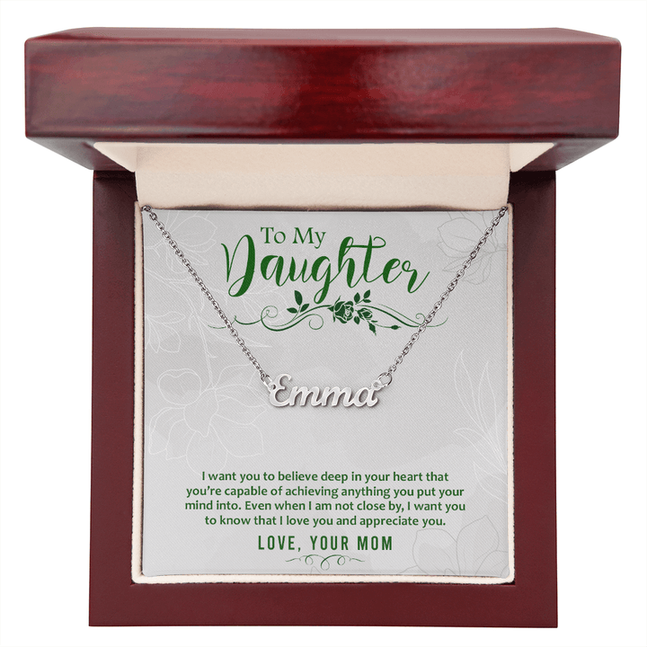 Custom Name Necklace - For Daughter From Mom - Whimsical Shoppe