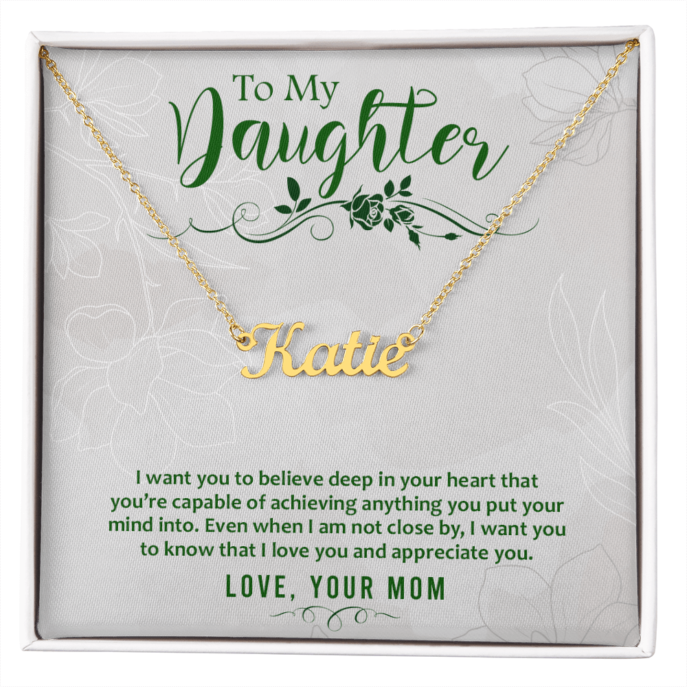 Custom Name Necklace - For Daughter From Mom - Whimsical Shoppe