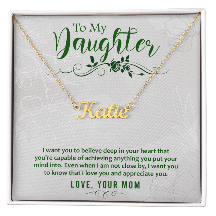 Custom Name Necklace - For Daughter From Mom - Whimsical Shoppe