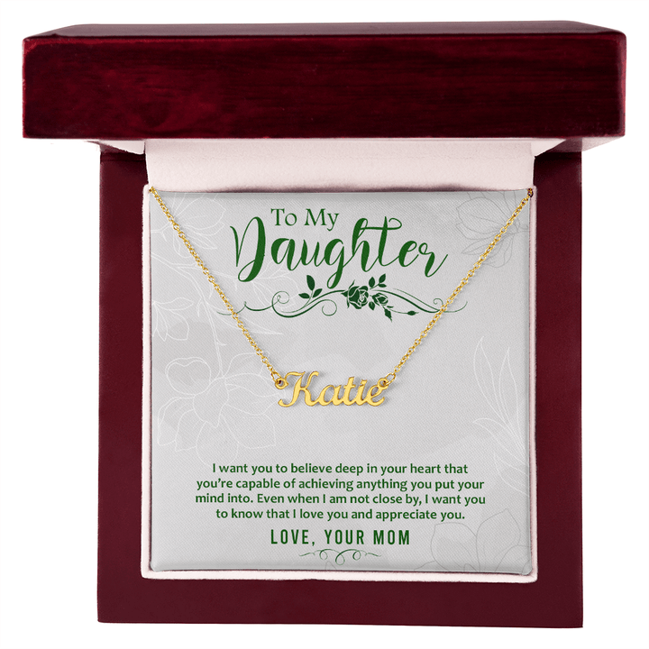 Custom Name Necklace - For Daughter From Mom - Whimsical Shoppe