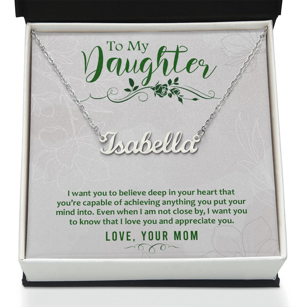 Custom Name Necklace - For Daughter From Mom - Whimsical Shoppe